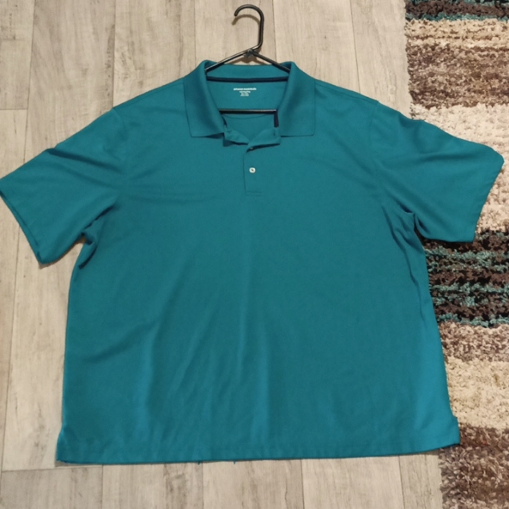 Mens Shirt Collar Short sleeve Teal AMAZON ESSENTIALS Sz XXL